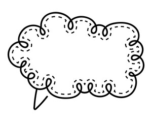 シンプルな点線付き吹き出し　雲形