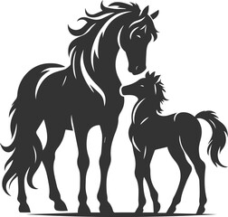 Animal drawing silhouette of a horse vector