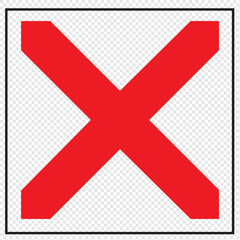 red cross vector icon x. The red sign is wrong. Yes singing. There is no wrong symbol.