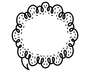 シンプルな点線付き吹き出し　雲形