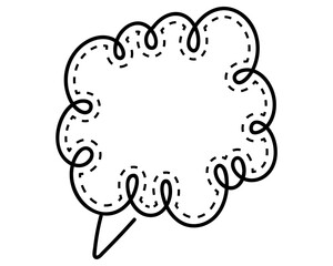 シンプルな点線付き吹き出し　雲形