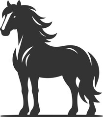 Animal drawing silhouette of a horse vector
