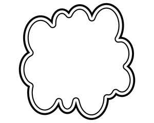 シンプルな二重線の吹き出し　雲形