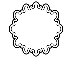 シンプルな二重線の吹き出し　雲形