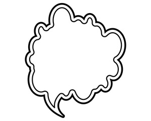 シンプルな二重線の吹き出し　雲形