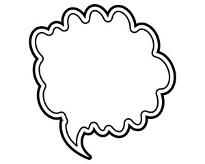 シンプルな二重線の吹き出し　雲形