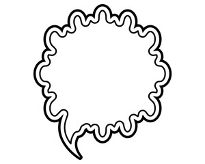 シンプルな二重線の吹き出し　雲形