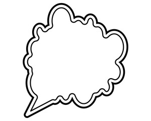 シンプルな二重線の吹き出し　雲形