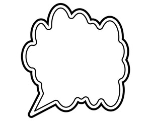 シンプルな二重線の吹き出し　雲形