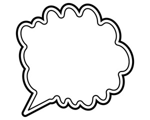 シンプルな二重線の吹き出し　雲形