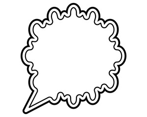 シンプルな二重線の吹き出し　雲形