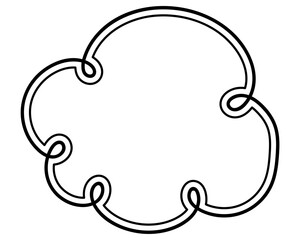 シンプルな二重線の吹き出し　雲形