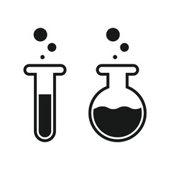 Liquid test tube icon in the science laboratory. stock illustration