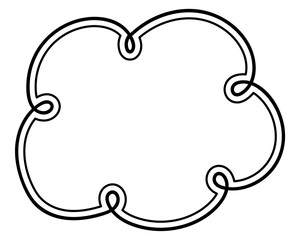 シンプルな二重線の吹き出し　雲形