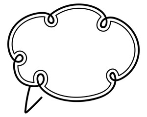 シンプルな二重線の吹き出し　雲形