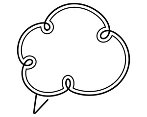 シンプルな二重線の吹き出し　雲形