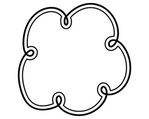 シンプルな二重線の吹き出し　雲形