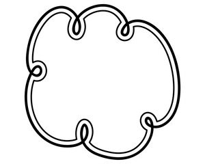 シンプルな二重線の吹き出し　雲形