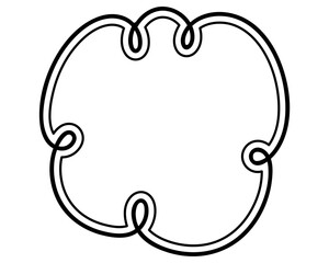 シンプルな二重線の吹き出し　雲形