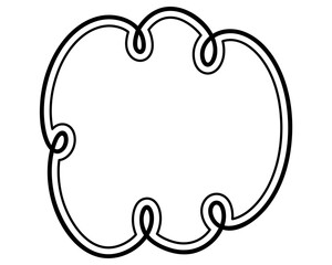 シンプルな二重線の吹き出し　雲形