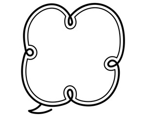 シンプルな二重線の吹き出し　雲形