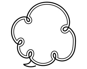 シンプルな二重線の吹き出し　雲形