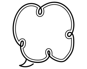 シンプルな二重線の吹き出し　雲形