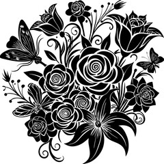 Art Nouveau Floral Bouquet