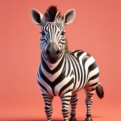 an AI Image Generator, Adorable Cartoon Zebra Character
