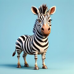 an AI Image Generator, Adorable Cartoon Zebra Character