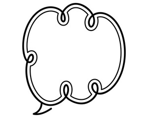 シンプルな二重線の吹き出し　雲形