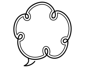 シンプルな二重線の吹き出し　雲形