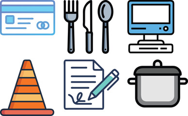 Combined Vector Design Featuring CMYK Colors Grayscale and Basic Shapes with Helvetica and Courier Fonts