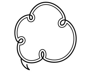 シンプルな二重線の吹き出し　雲形