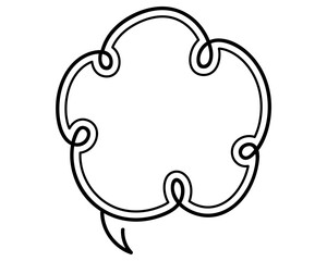 シンプルな二重線の吹き出し　雲形