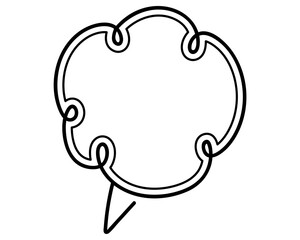 シンプルな二重線の吹き出し　雲形