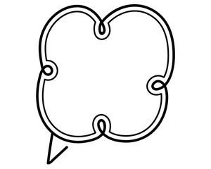 シンプルな二重線の吹き出し　雲形