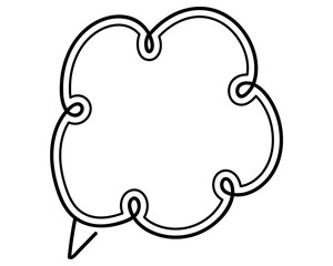 シンプルな二重線の吹き出し　雲形