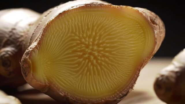 Ginger Root Displaying Texture And Health Benefits