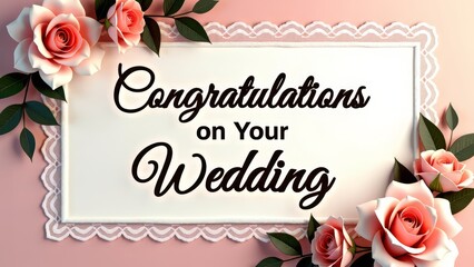 wedding congratulations card with roses