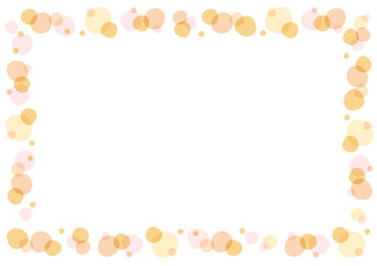 水彩風 フレーム 手書き ドット ライン オレンジ