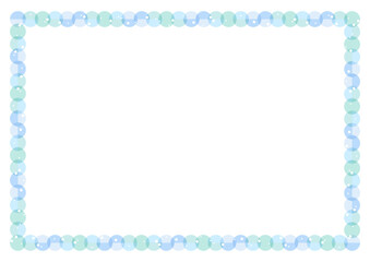 水彩風 フレーム 手書き ドット ライン 青