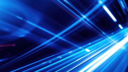 Abstract Blue Light Streaks Dynamic Energy and Speed,  Illuminating Motion and Technology