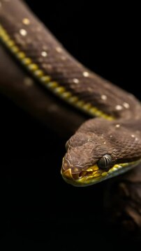 close up of a snake, vit viper 4k, cinematic