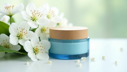 cup cream spa and flowers