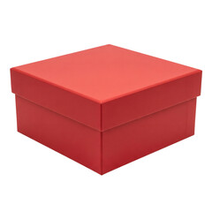 Square red gift box with lid