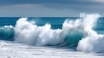 Obraz premium Crashing ocean waves in a dramatic seascape