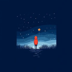 Minimal hope poster with person holding star over crowd