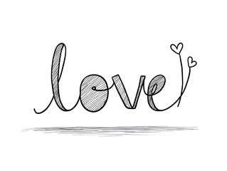 One-line drawn love letters for Valentine's day