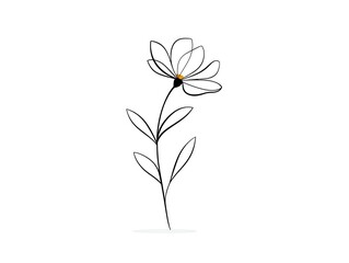Abstract minimalistic flower in one line modern design
